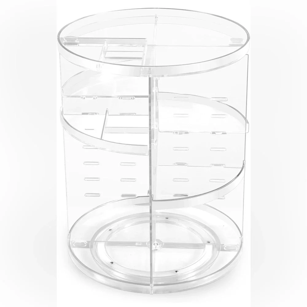 Othr Clear Acrylic 360° Rotating Makeup Organizer with Multi-Tier Compartments